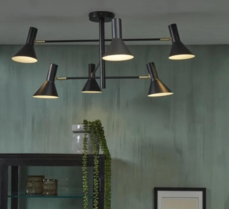 Plafonnier & Spot*Good&Mojo Plafonnier, Izmir 3, , Ø124cm, H39cm - noir