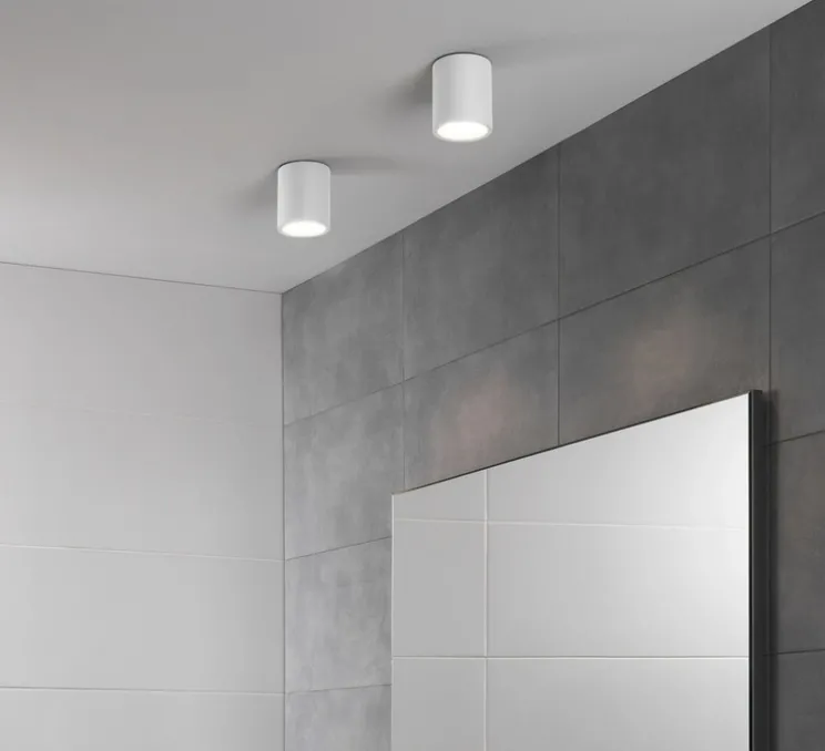 Plafonnier, Kos Round 100 LED, blanc, IP65, LED, 3000K, 329lm, Ø8cm, H10cm - Astro