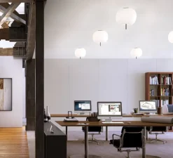 Plafonnier, Kushi 33, blanc, noir, LED, Ø33cm, H33cm - KDLN