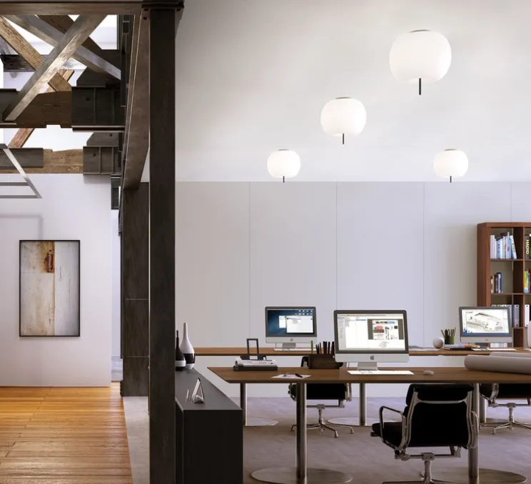 Plafonnier, Kushi 16, noir et blanc, Ø16cm, H16cm - KDLN