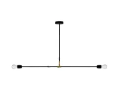 Plafonnier, lampe porcelaine et métal, noir, Ø110cm, H58,5cm - ZANGRA