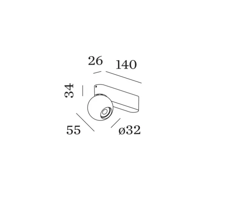 Plafonnier, Leca Surface 1.0, noir mat, LED, dim, 2700K, 585 lm, L14cm, H5,5cm - Wever&Ducré