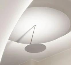 Plafonnier, Lederam C180, écran blanc, tige blanche, disque verni blanc, base blanche, LED, dim, 2700K, 2875 lm, Ø80cm, H35cm - Catellani & Smith