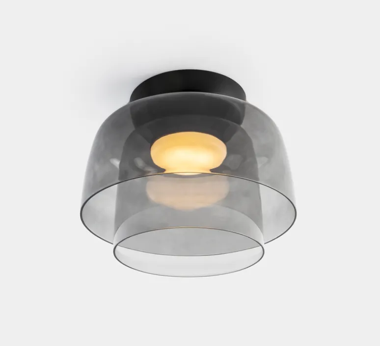 Plafonnier & Spot*LEDS C4 Plafonnier, Levels, 2 Bodies, , LED, dim, 2700-3000-4000K, 1850 lm, Ø32cm, H28cm - fumé