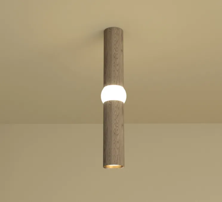 Plafonnier, Lightbone M, naturel, LED, Ø7,6cm, H53,6cm - Oblure