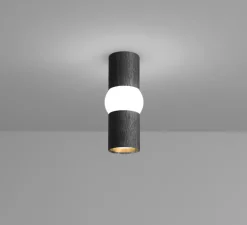 Plafonnier, Lightbone S, noir, LED, Ø7,6cm, H24cm - Oblure