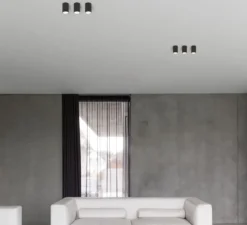 Plafonnier, Lotis tubed surface, noir et blanc, Ø8,5cm, H13cm - Modular