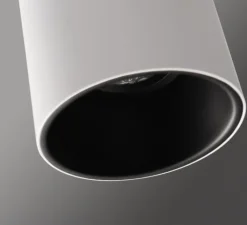 Plafonnier & Spot*Modular Plafonnier, Lotis tubed surface, blanc et noir, Ø8,5cm, H13cm - blanc, noir