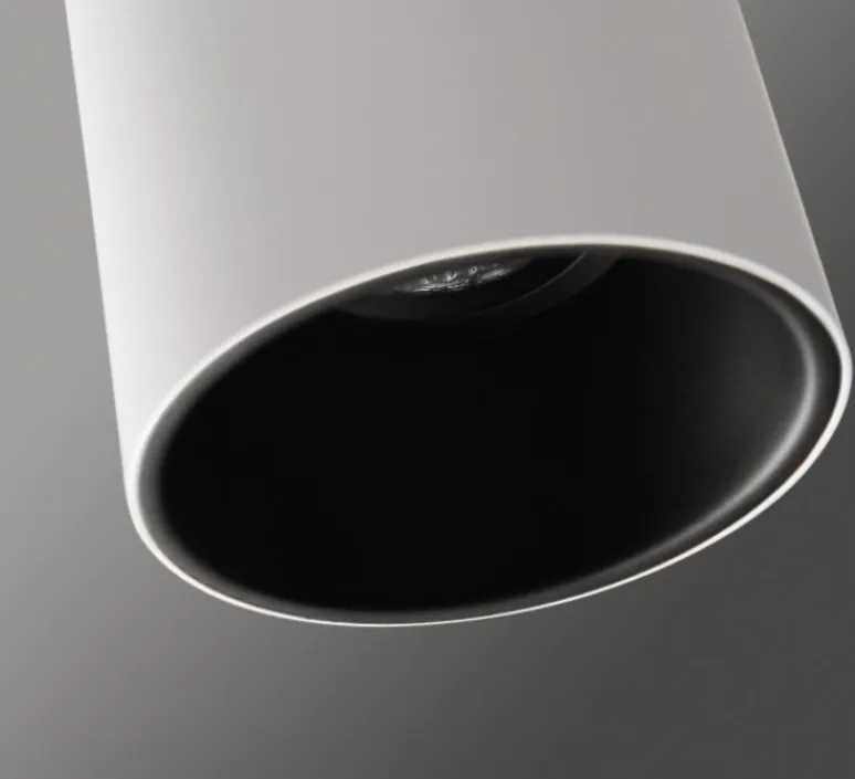 Plafonnier & Spot*Modular Plafonnier, Lotis tubed surface, blanc et noir, Ø8,5cm, H13cm - blanc, noir