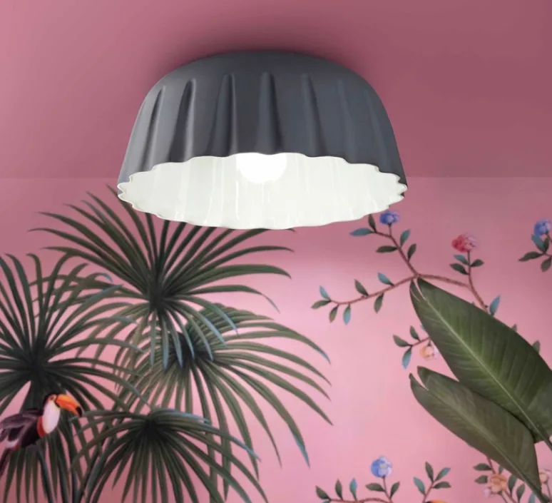 Plafonnier & Spot*Ferroluce Plafonnier, Madame Gres S, , Ø40cm, H17cm - gris noir