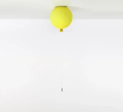 Plafonnier & Spot*Brokis Plafonnier, Memory 300, jaune mat, ficelle blanche, Ø30cm, H32,5cm - verre jaune mat, ficelle blanche