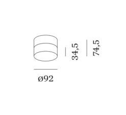 Plafonnier & Spot*Wever&Ducré Plafonnier, Mirbi Surface 1.0, , IP44, LED, dim, 3000K, 640 lm, Ø9,2cm, H74,5cm - blanc