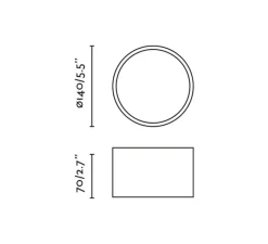 Plafonnier & Spot*Faro Plafonnier, Mizu, , LED, 2700K, 831 lm, Ø14cm, H7cm - noir