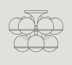 Plafonnier, Model 2042/9, champagne, Ø65cm, H50cm - Astep