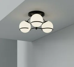 Plafonnier, Model 2042/3, noir, Ø65cm, H29cm - Astep