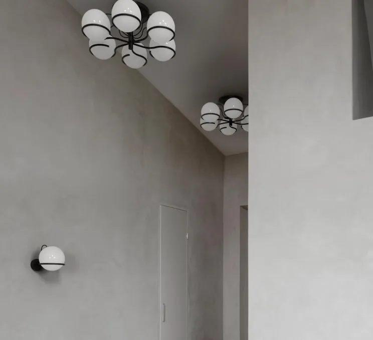 Plafonnier, Model 2042/6, noir, Ø65cm, H29cm - Astep