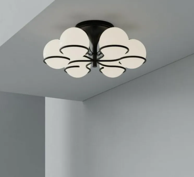 Plafonnier, Model 2042/6, noir, Ø65cm, H29cm - Astep