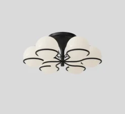 Plafonnier, Model 2042/6, noir, Ø65cm, H29cm - Astep