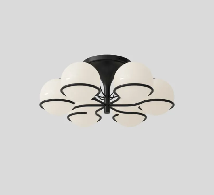 Plafonnier, Model 2042/6, noir, Ø65cm, H29cm - Astep