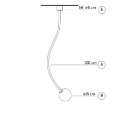 Plafonnier & Spot*Karman Plafonnier, Moony, 1 globe, , Ø15cm, H120cm - blanc