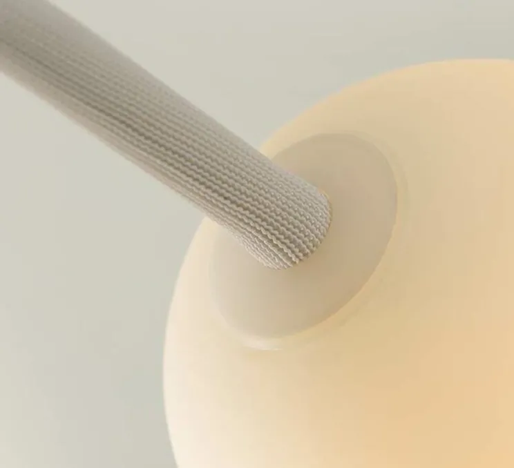 Plafonnier, Moony, 3 globes, blanc, Ø45cm, H120cm - Karman