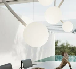 Plafonnier & Spot*Karman Plafonnier, Moony, 5 globes, , Ø75cm, H120cm - blanc