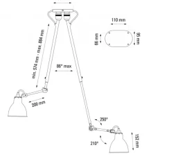 Plafonnier & Spot*DCW éditions Paris Plafonnier, N°302 Double BL-Copper, , L14cm, H88,4cm - cuivre