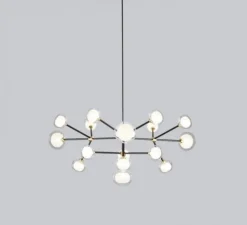 Plafonnier, NABILA-552.16, IP40, noir et laiton, Ø130cm, H58cm - Tooy