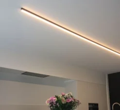 Plafonnier, Ninza C, noir, LED, 2700K, 660lm, L240cm, H3,5cm - Dark