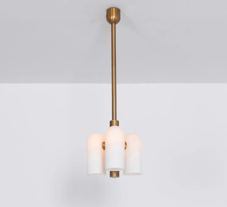 Plafonnier, Odyssey 3, laiton bruni laqué, Ø28,6cm, H47,2cm à 137cm - Schwung