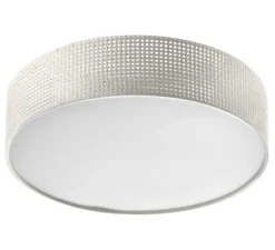 Plafonnier & Spot*MDC Plafonnier, Olga, rotin , Ø40cm, H10cm - blanc