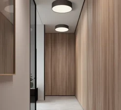 Plafonnier & Spot*MDC Plafonnier, Olga, tissu , Ø40cm, H10cm - noir