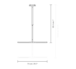 Plafonnier & Spot*Umage Plafonnier, Omni, , LED, dim, 2700K, 1200 lm, L74cm, H1,9cm - acier brossé