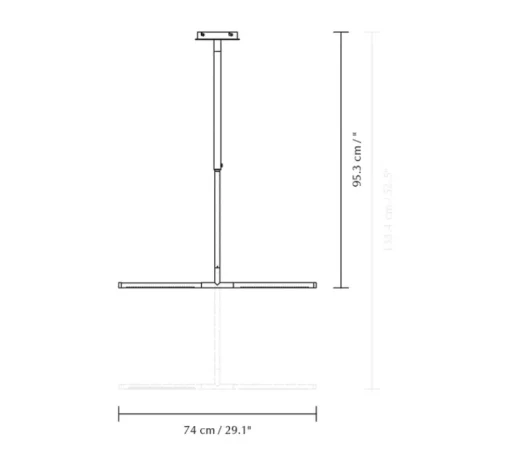 Plafonnier & Spot*Umage Plafonnier, Omni, , LED, dim, 2700K, 1200 lm, L74cm, H1,9cm - acier brossé