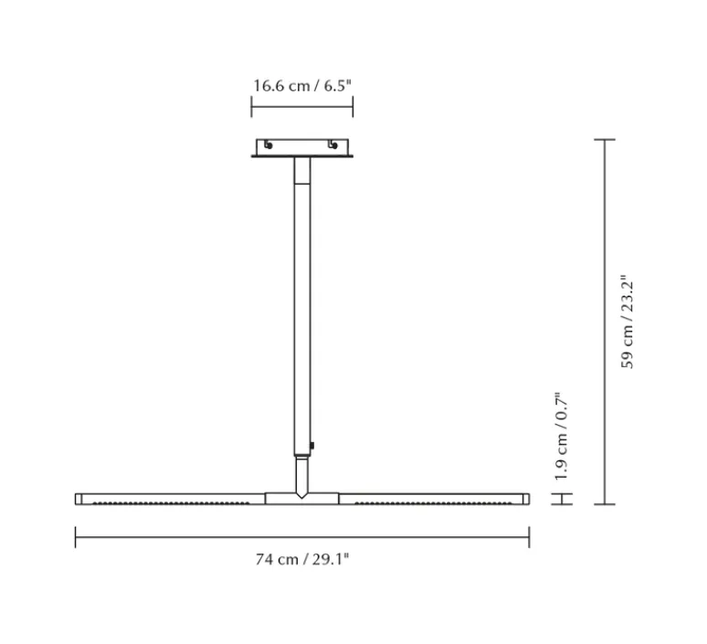 Plafonnier & Spot*Umage Plafonnier, Omni, , LED, dim, 2700K, 1200 lm, L74cm, H1,9cm - acier brossé