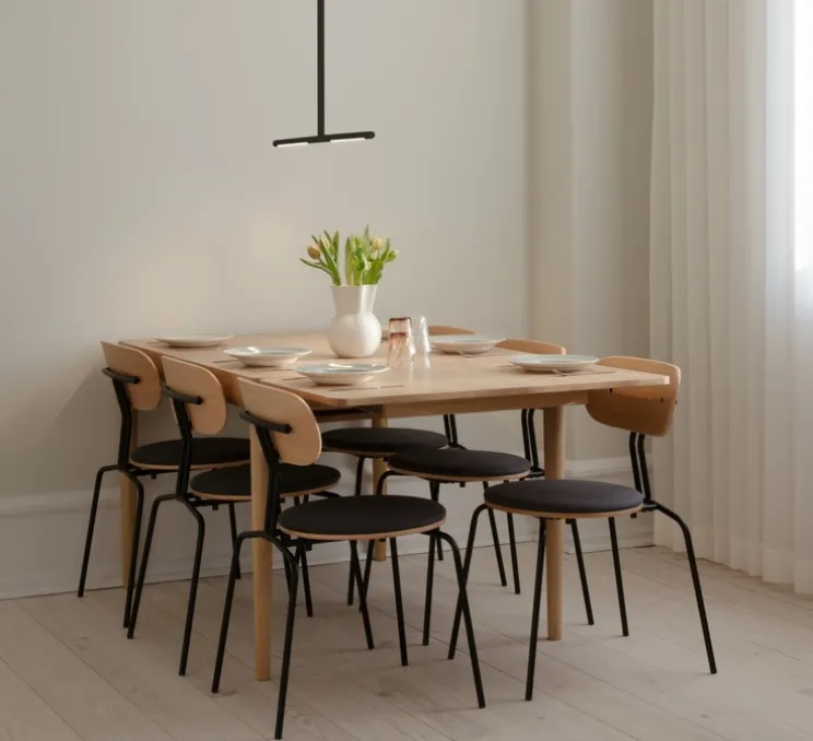 Plafonnier, Omni, noir, LED, dim, 2700K, 1200 lm, L74cm, H1,9cm - Umage