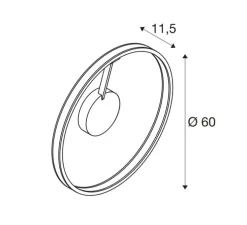 Plafonnier, ONE 60, noir, LED, dim, 2700/3000K, 550 lm, Ø60cm, H11,5cm - Slv