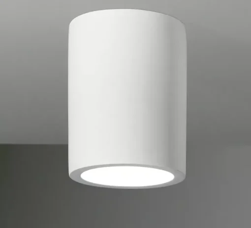 Plafonnier, Osca round 140, blanc, prêt à peindre, Ø11cm, H14cm - Astro