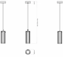 Plafonnier & Spot*Astro Plafonnier, Ottavino, , IP44, Ø10cm, H80cm - Lighting chrome