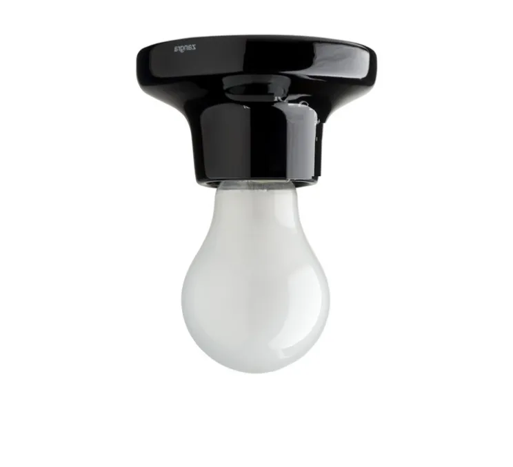 Plafonnier ou applique, Light.001, porcelaine noire, en saillie, Ø10, H5,5cm, Zangra