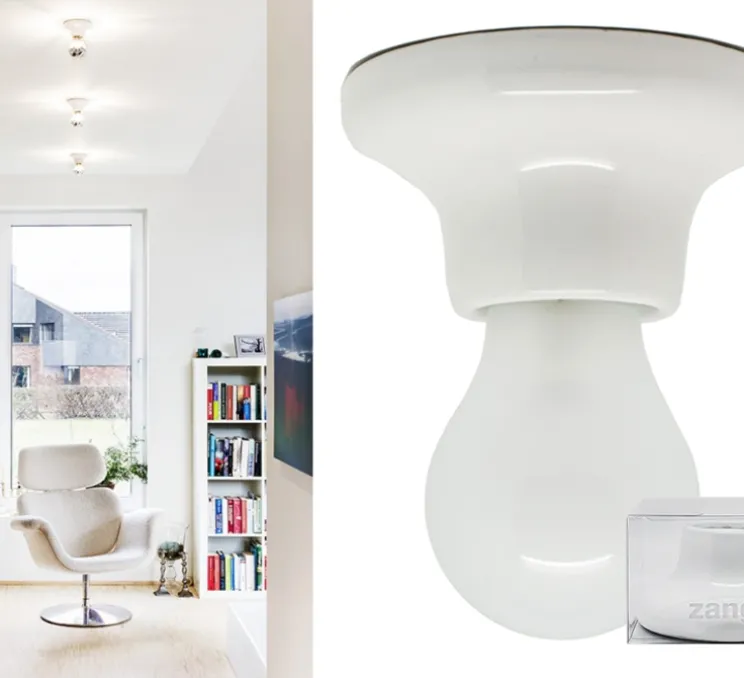Plafonnier ou applique, light.001, porcelaine, blanc, en saillie, Ø10, H5,5cm, Zangra