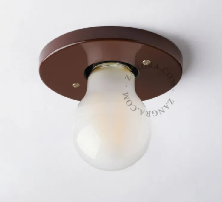Plafonnier ou spot E27, adele, marron, L10cm, H10cm - Zangra