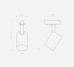 Plafonnier ou spot sur rail, Ascoli track, or mat, Ø5,7cm, H14,1cm - Astro