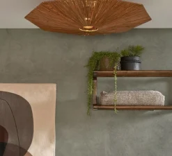 Plafonnier, Panama L, marron, Ø65cm, H7cm - Good&Mojo