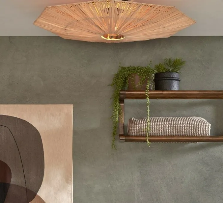 Plafonnier, Panama L, naturel , Ø65cm, H7cm - Good&Mojo