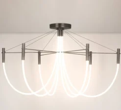 Plafonnier & Spot*CVL Plafonnier, Paradoxe 6L, , LED, dim, 2700K, 4800 lm, Ø115cm, H68cm - graphite satiné