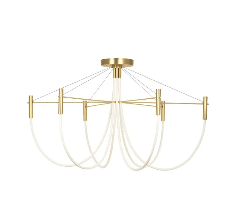 Plafonnier & Spot*CVL Plafonnier, Paradoxe 6L, , LED, dim, 2700K, 4800 lm, Ø115cm, H68cm - laiton satiné