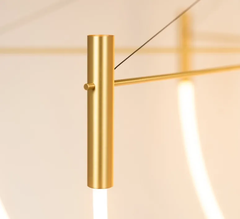 Plafonnier & Spot*CVL Plafonnier, Paradoxe 6L, , LED, dim, 2700K, 4800 lm, Ø115cm, H68cm - laiton satiné