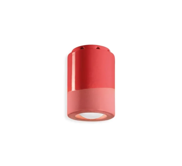 Plafonnier & Spot*Ferroluce Plafonnier, Pi, , Ø8,5cm, H12cm - rouge corail