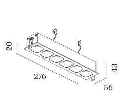 Plafonnier & Spot*Wever&Ducré Plafonnier, Pirro 6.0, , LED, 2700K, 6x380lm, L27,6cm, H4,3cm - Wever & Ducré blanc, or